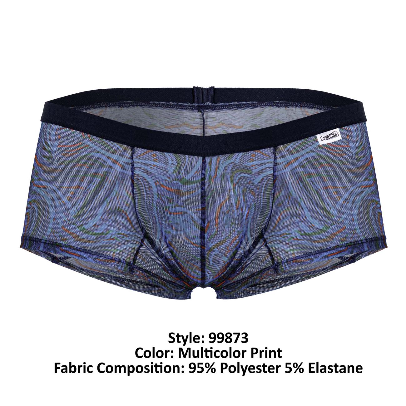 CandyMan 99873 Mens Seawater Breathable Mesh Trunks Multicolor Print