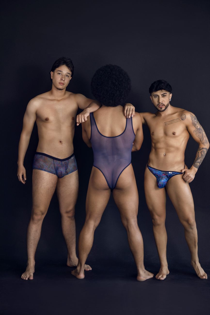 CandyMan 99875 Mens Seawater Breathable Mesh Thongs Plus Sizes Multicolor Print