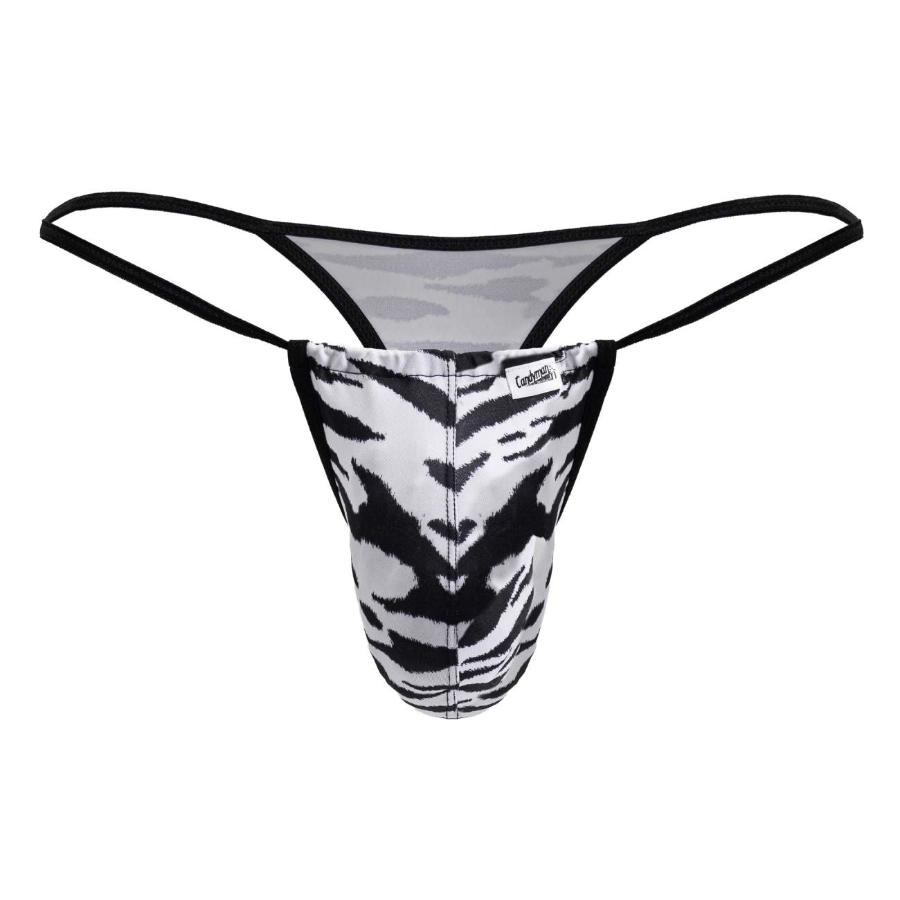 CandyMan 99877 Mens Wild Animal Thongs Zebra Print Plus Sizes