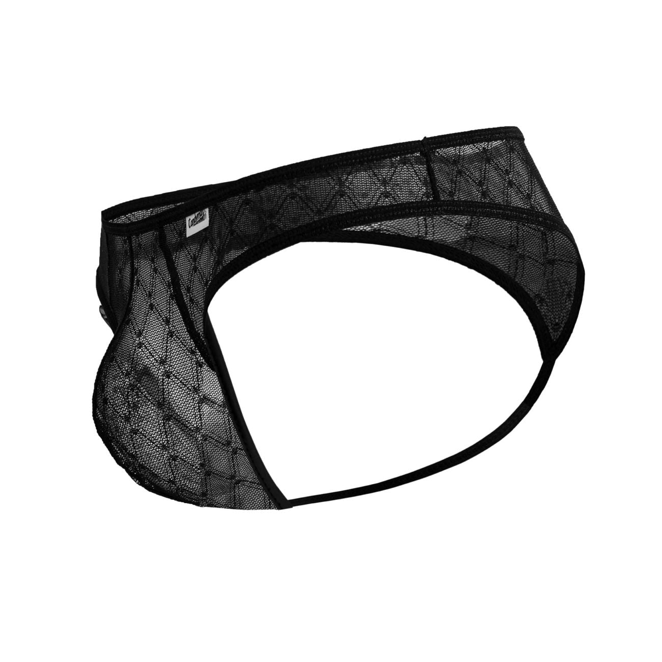 CandyMan 99894 Mens Geometric Mesh Briefs Black Plus Sizes