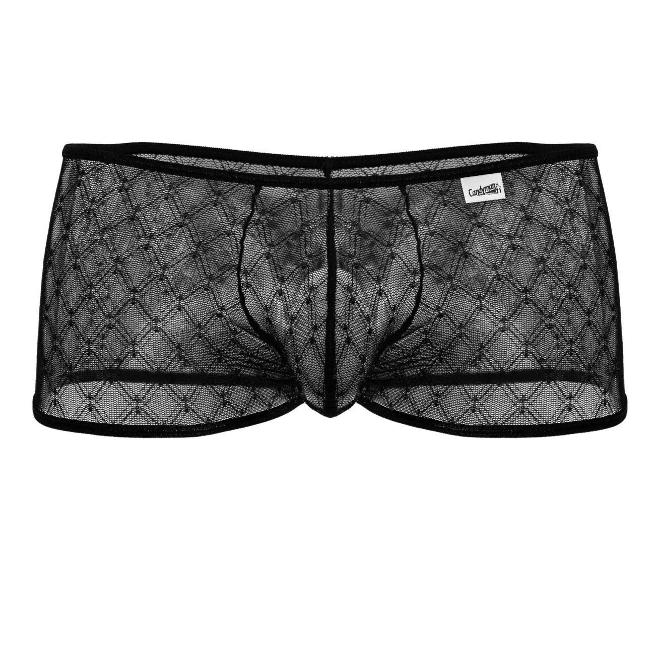 CandyMan 99896 Mens Geometric Mesh Trunks Black