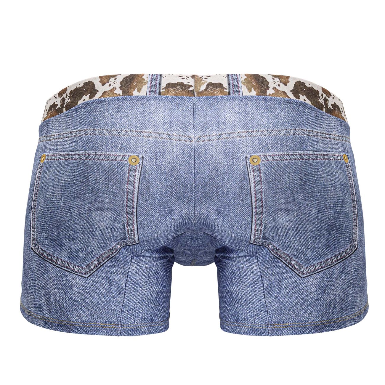 CandyMan 99904 Cowboy Mens Denim Animal Print Trunks Blue