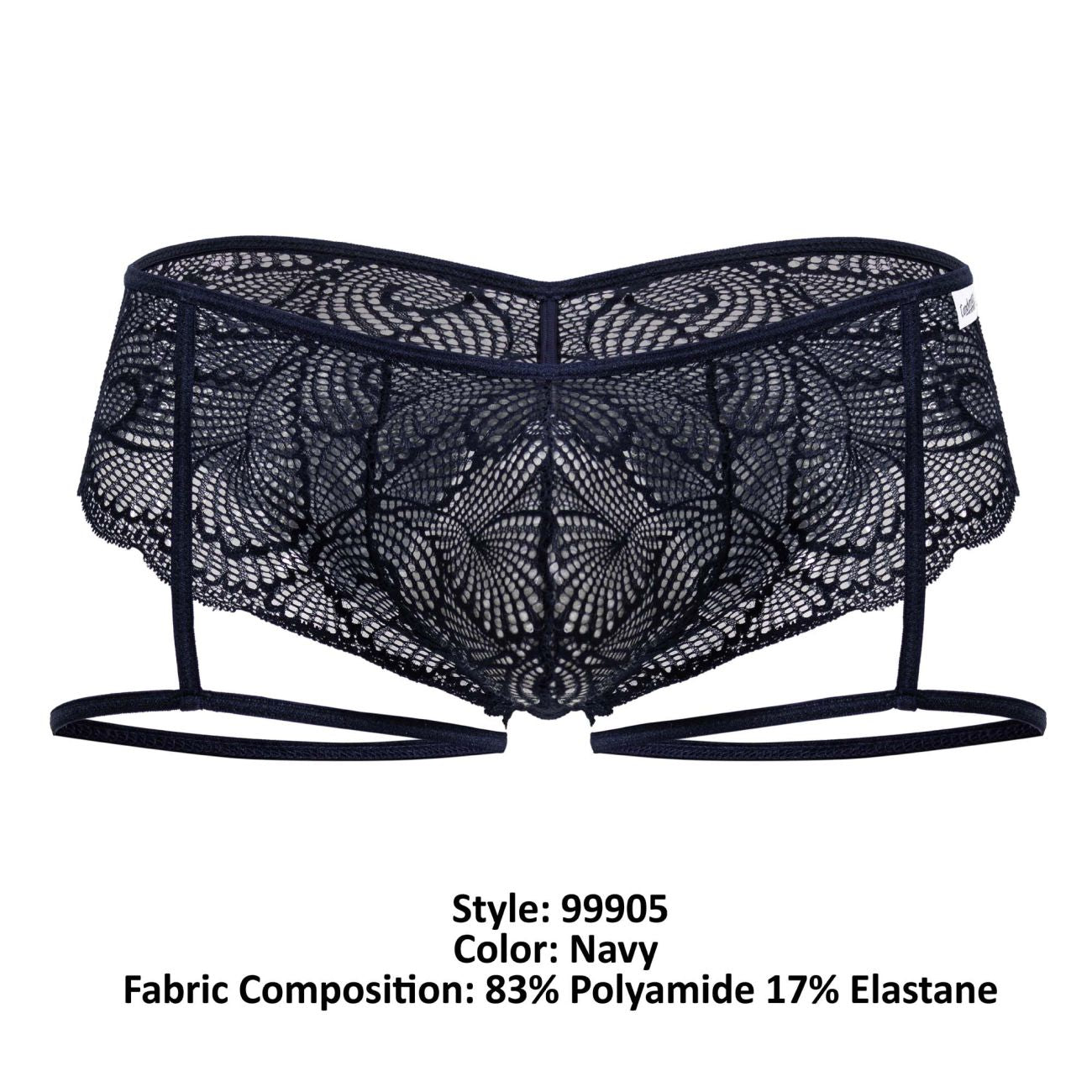 CandyMan 99905 Mens Sexy Garter Lace Briefs Navy