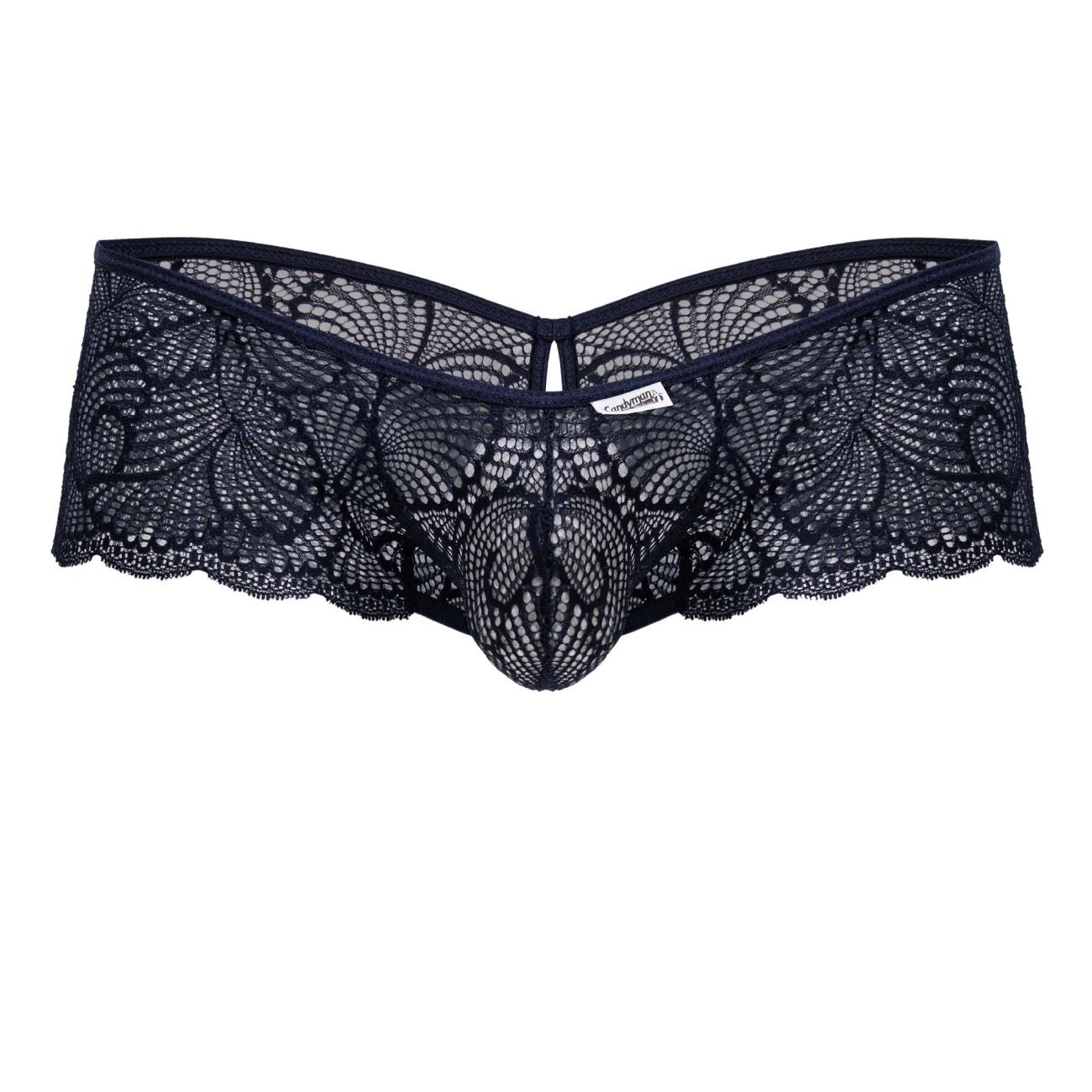 CandyMan 99907 Mens Sexy Lace Open Back Trunks Navy