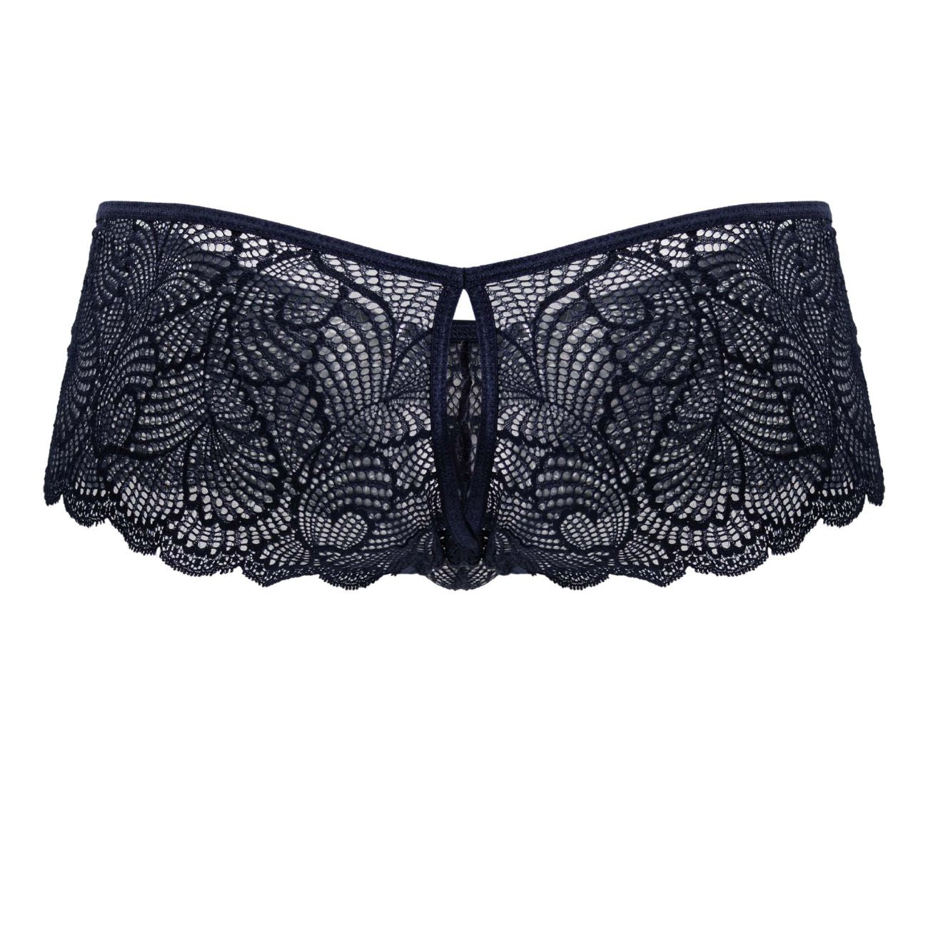 CandyMan 99907 Mens Sexy Lace Open Back Trunks Navy