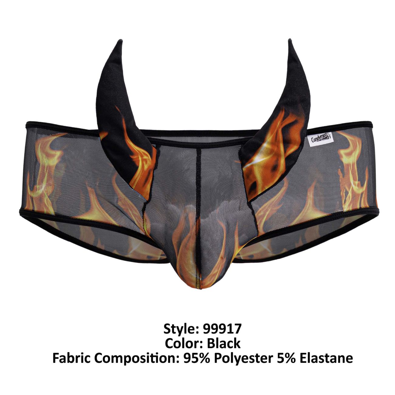 CandyMan 99917 Wicked Mens Devil Costume Trunks Black