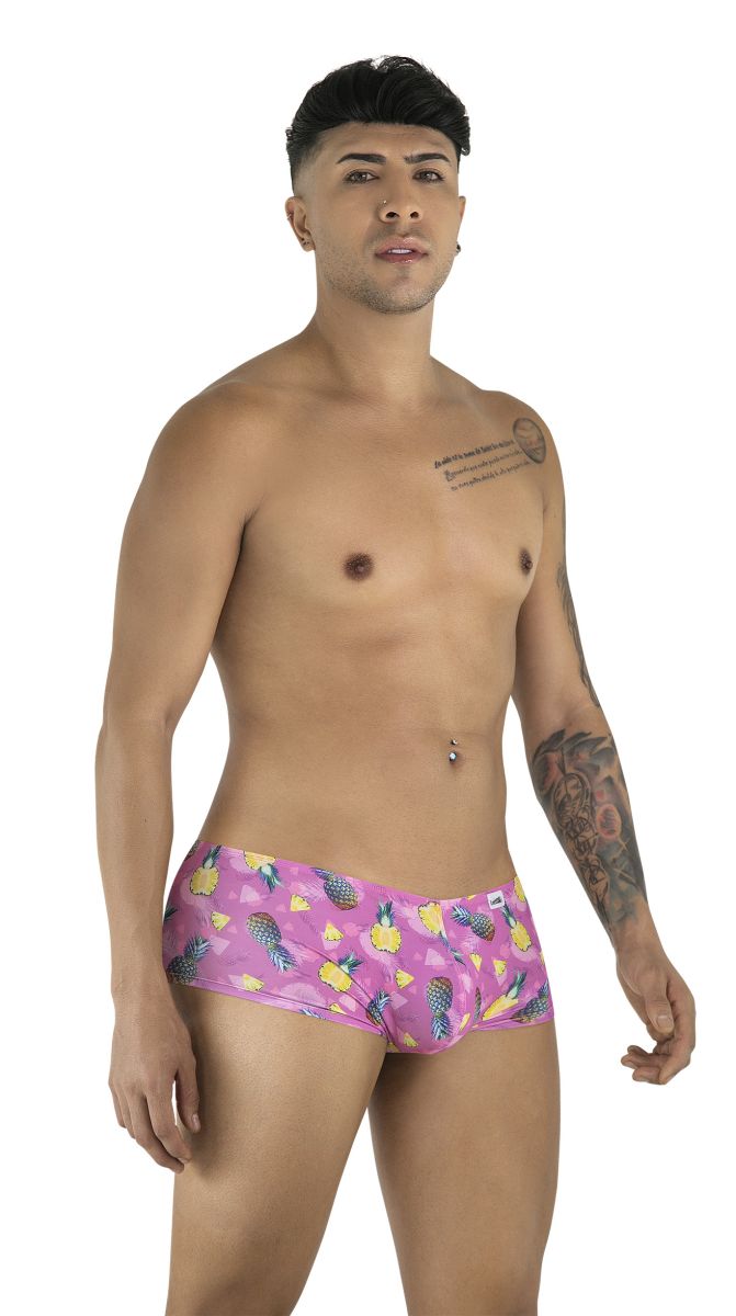 CandyMan 99922 Mens Holiday Low Rise Trunks Boxer Briefs Printed Pink