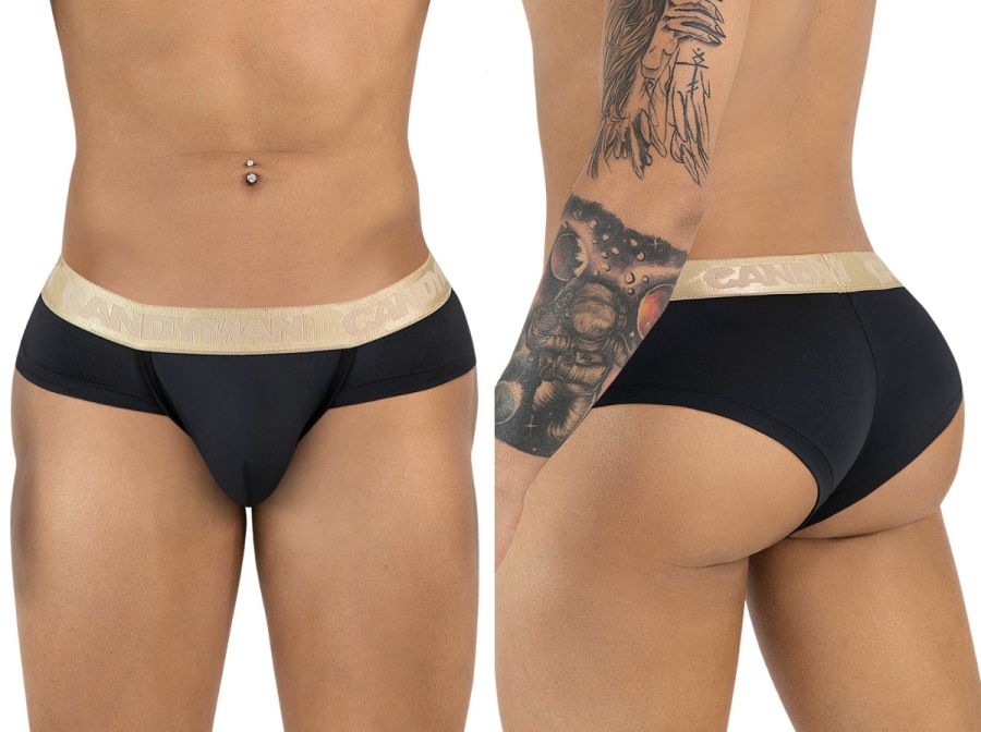 CandyMan 99932 Mens Supportive & Refined Briefs Black Gold