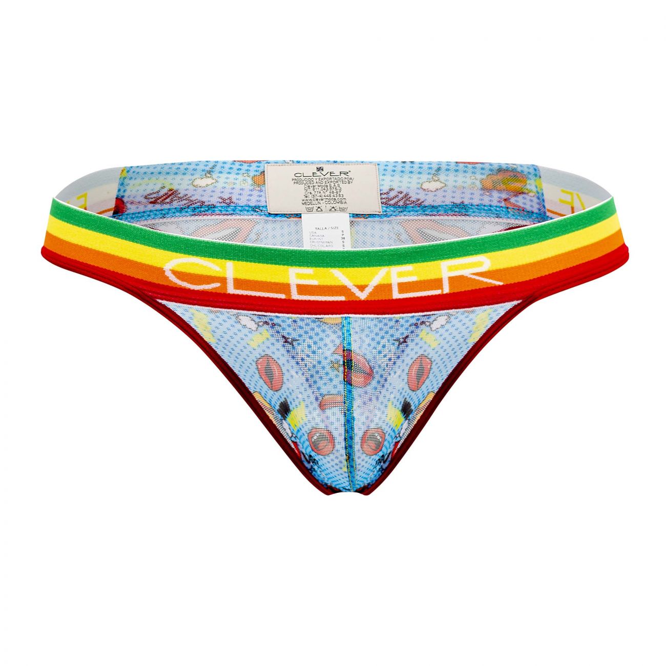 Clever 0609-1 Motivation Thongs Blue Multi Rainbow