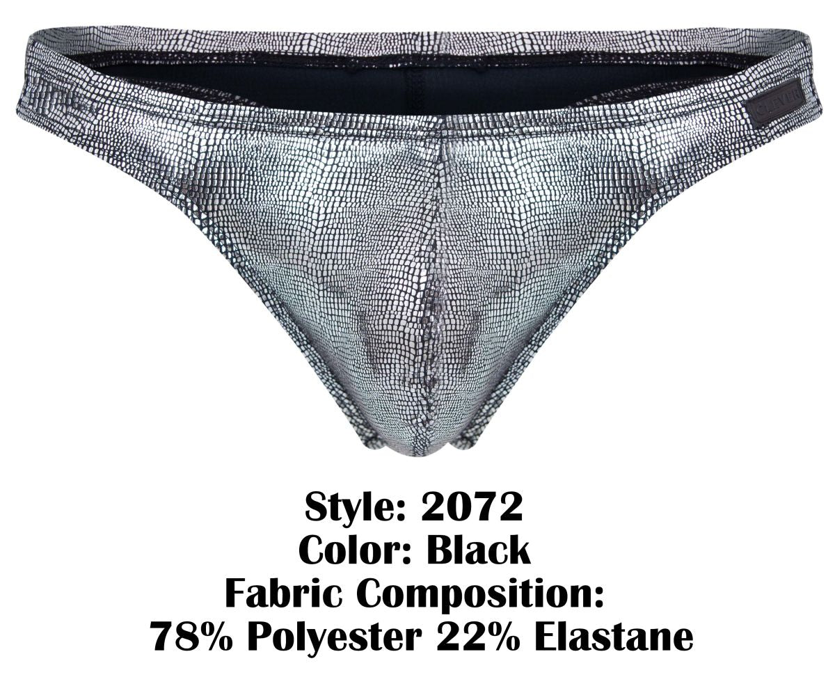 Clever 2072 Sparkles Mens Metallic Thongs Black