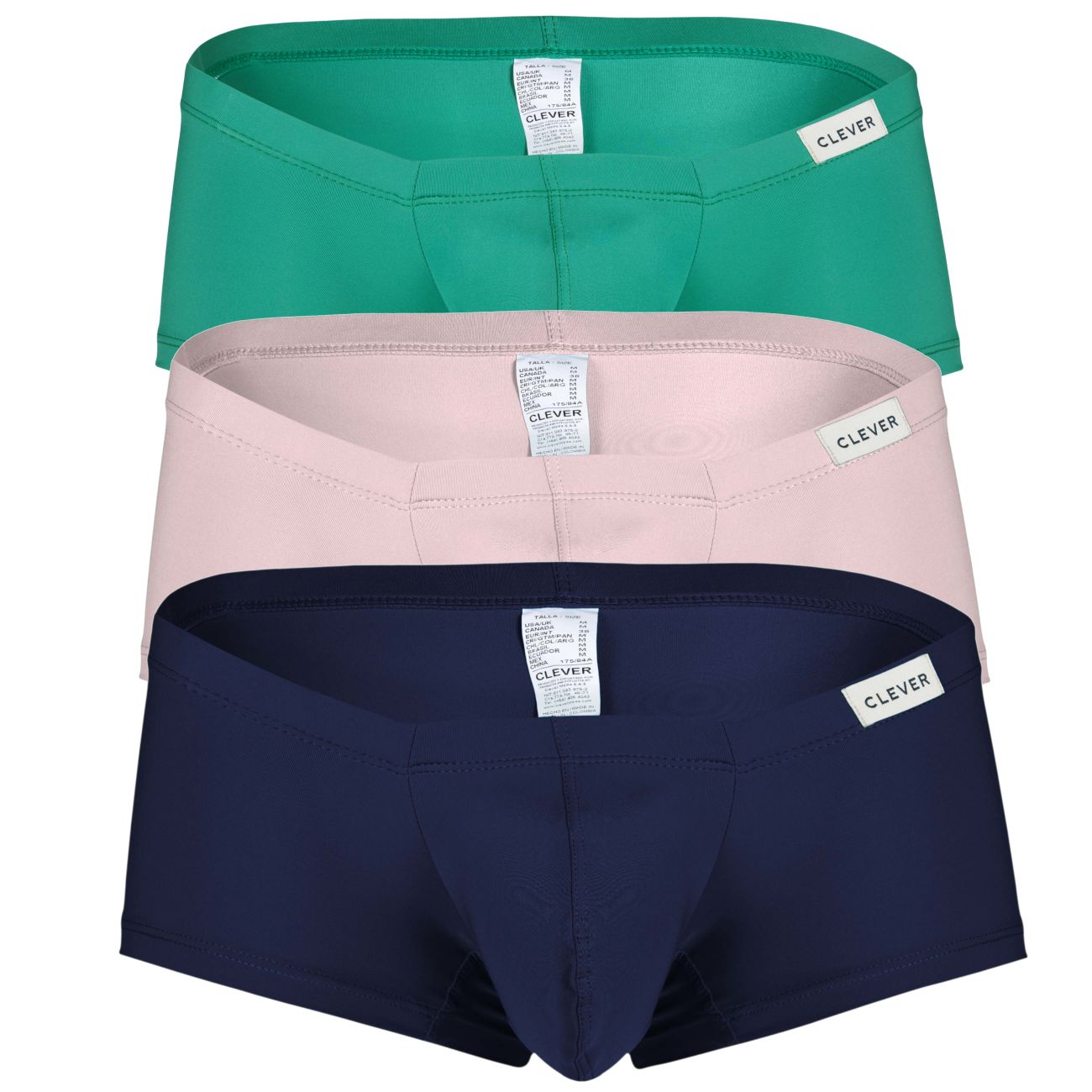 Clever 3 PK 229950 Australian Latin Trunks Green-Pink-Blue