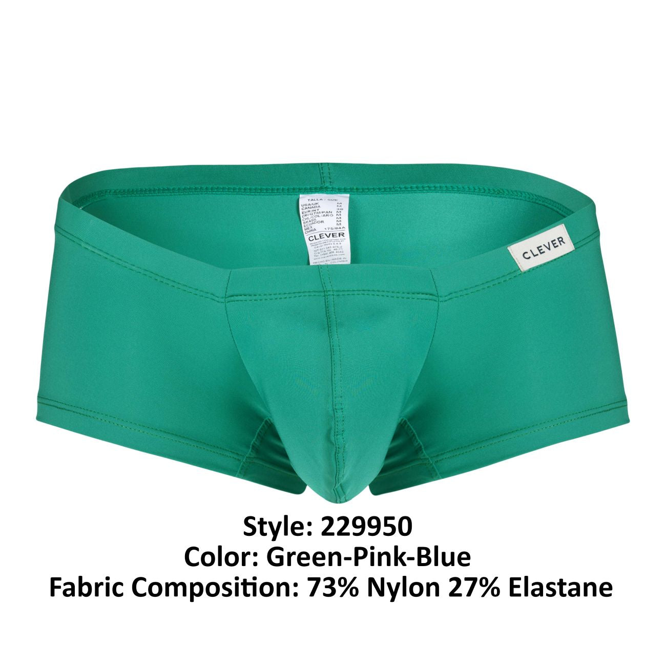Clever 3 PK 229950 Australian Latin Trunks Green-Pink-Blue