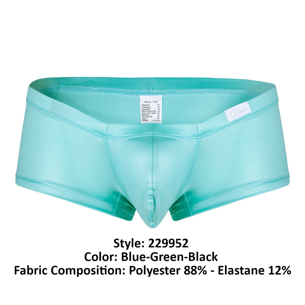 Clever 229952 3PK Australian Latin Trunks Blue-Green-Black