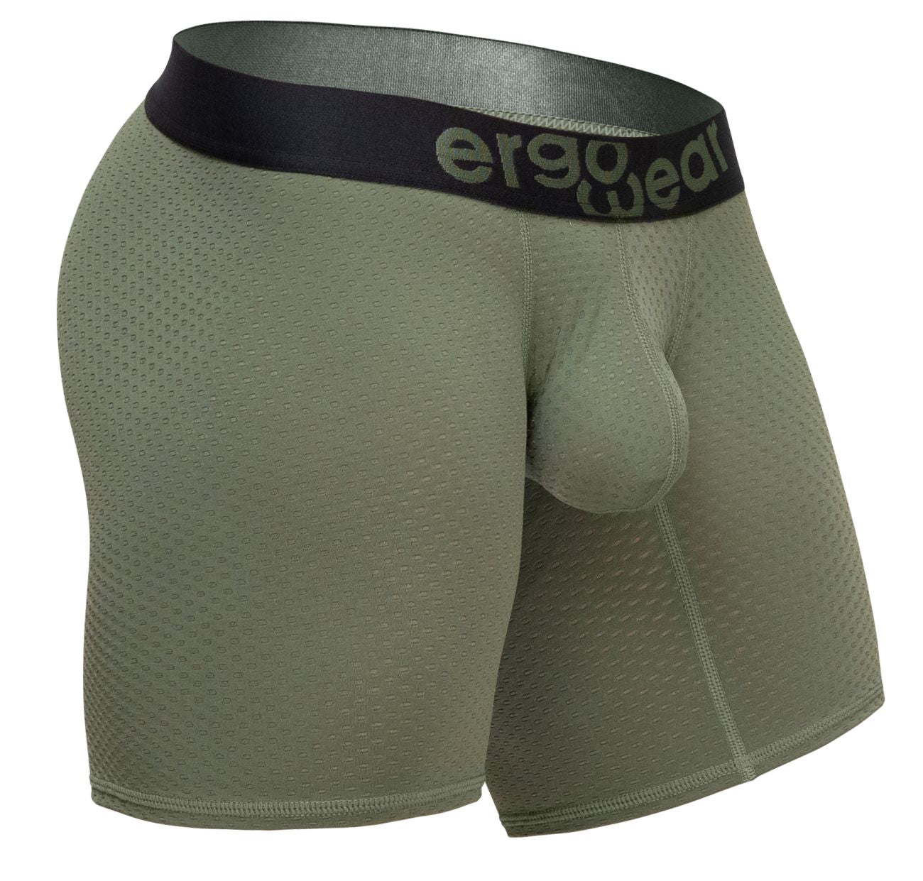 ErgoWear EW1788 MAX FLOW Mens Long Sleek Boxer Briefs Dark Green