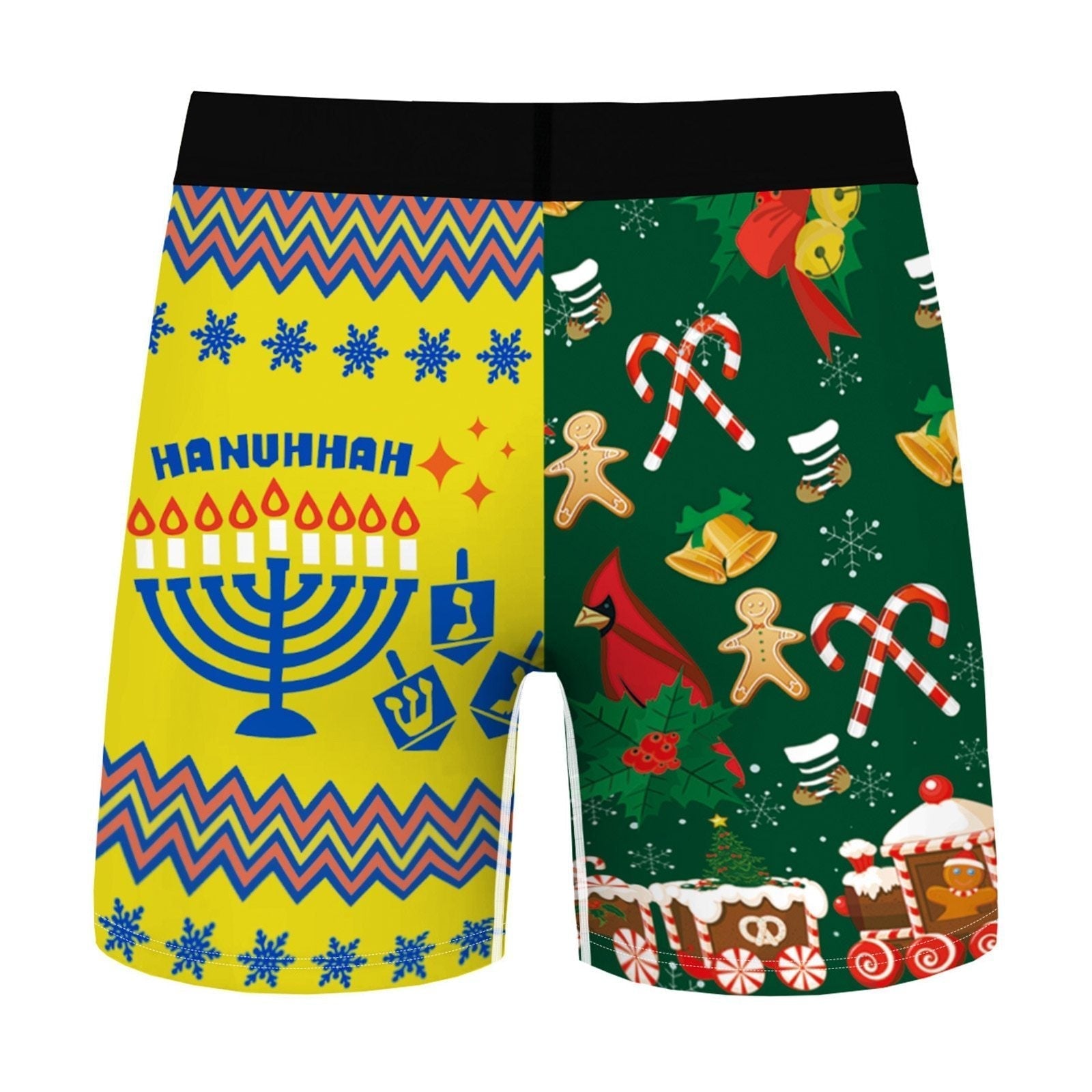 JCSTK - XMAS GIFT - Mens Christmas Boxer Shorts Printed Holiday Season with Tie Pouch Front