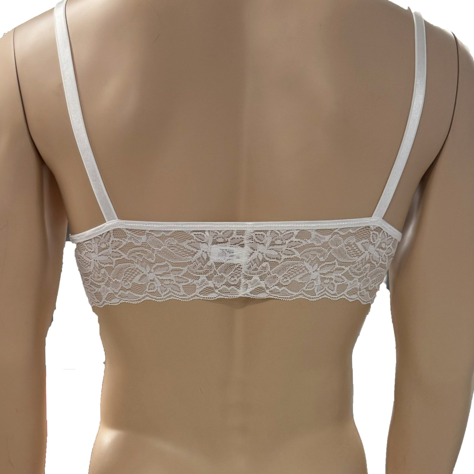 Mens Jackie & Lace Bra Top with Fun & Flirty Detail (light blue & white lace plus other colours)