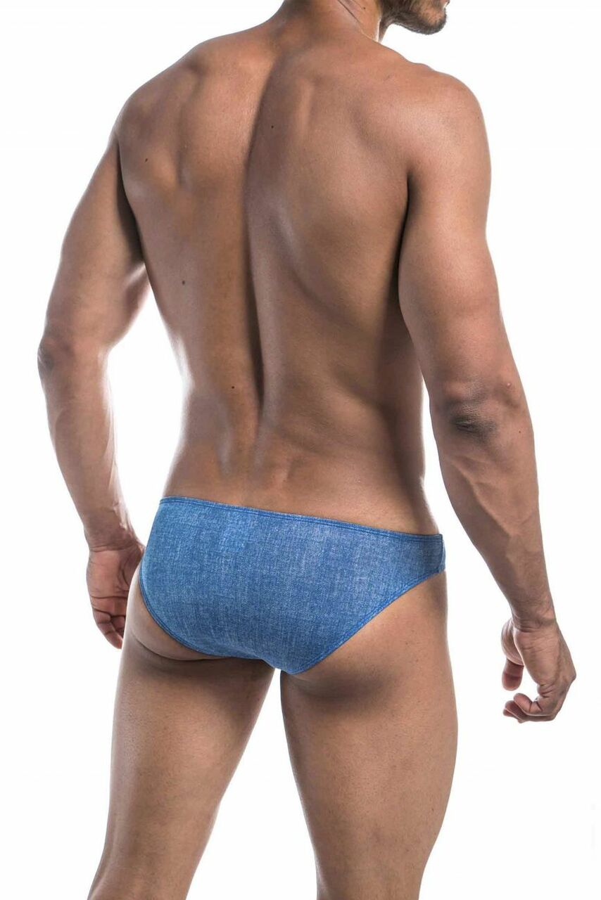 JCSTK - Mens Denim Look Spandex Bikini Brief Blue