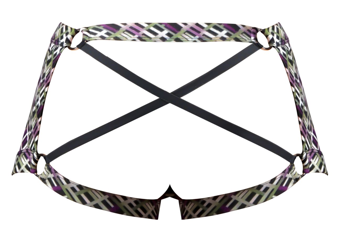 Male Power 148-303 Mens Gridlocked Strappy Back Short Printed