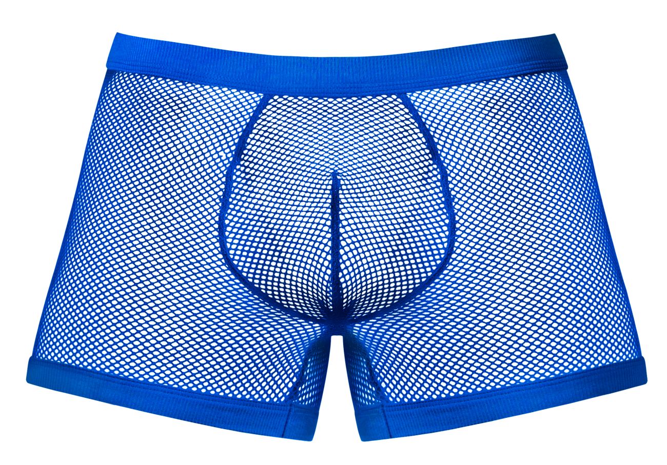 Male Power 152-11C Mens Sexy Fishnet 2 Pouch Short Royal