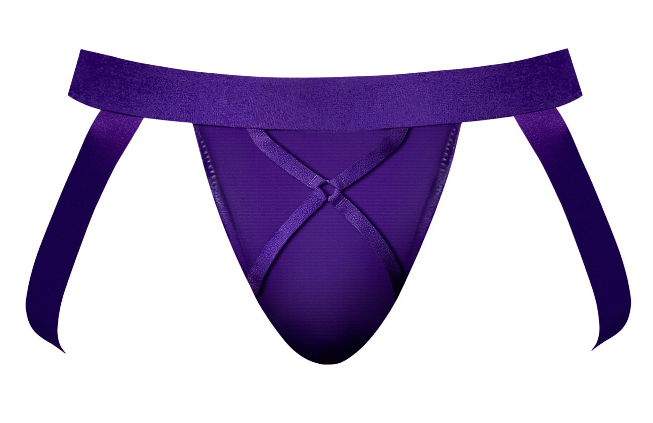 Male Power 350-302 Eggplant Mens Crossover Jock Plum