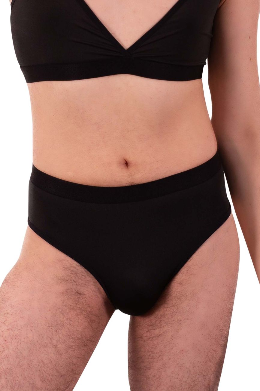 JCSTK - PLURAL PL004 Non-binary Underwear High Waisted Briefs Black