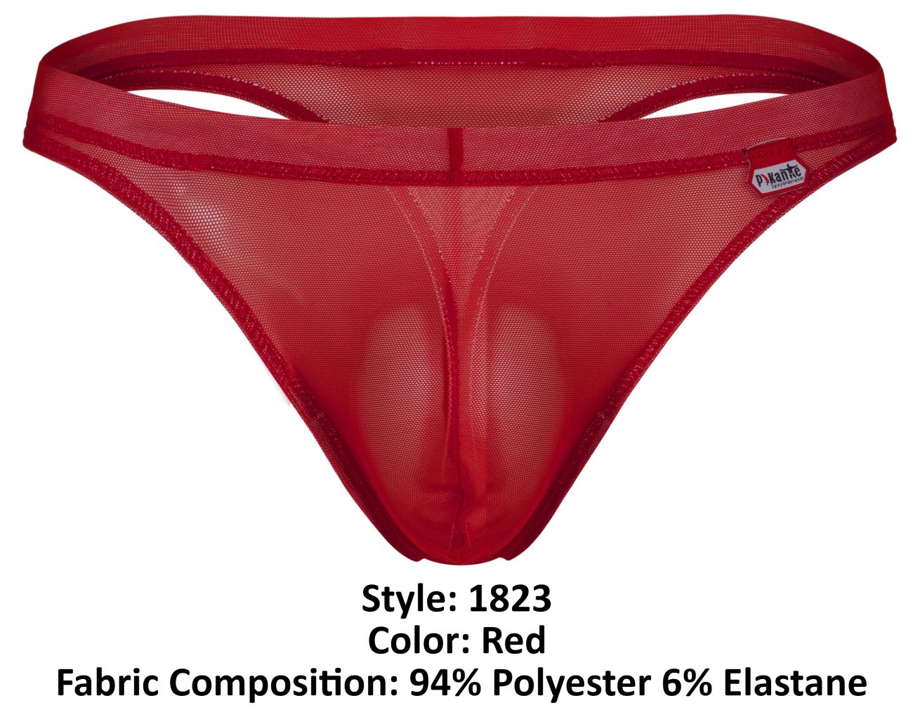 Pikante 1823 Luxury Mens Sexy Stretch Thong Red