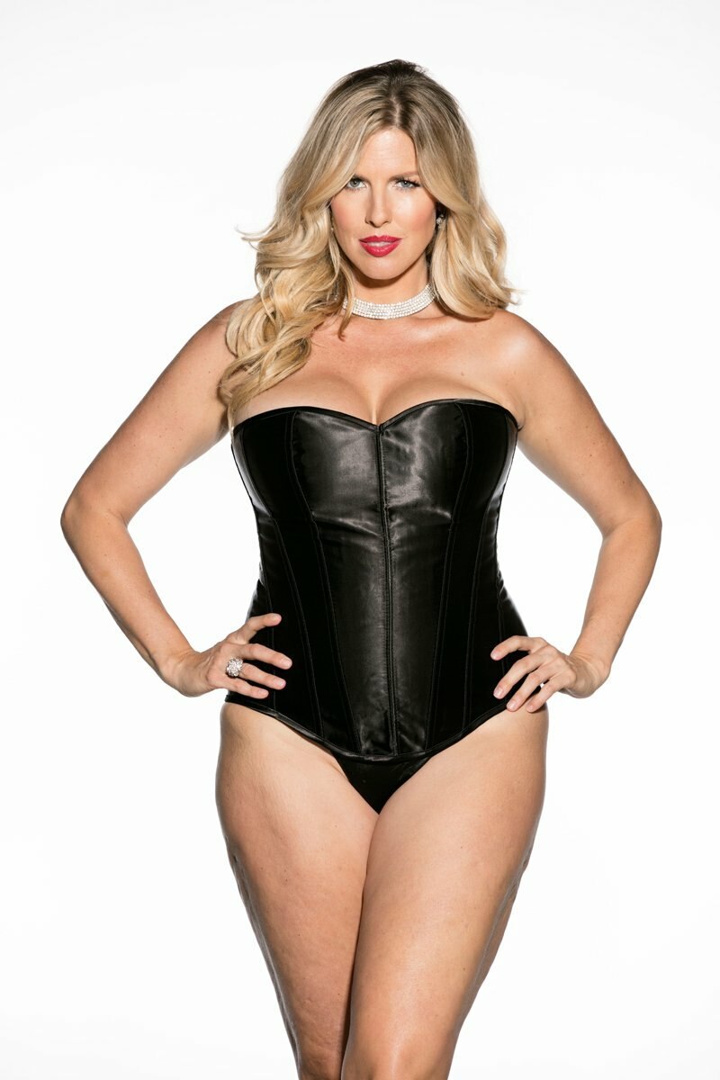 JCSTK - Satin Corset Top with Sweet Heart Bodice Black