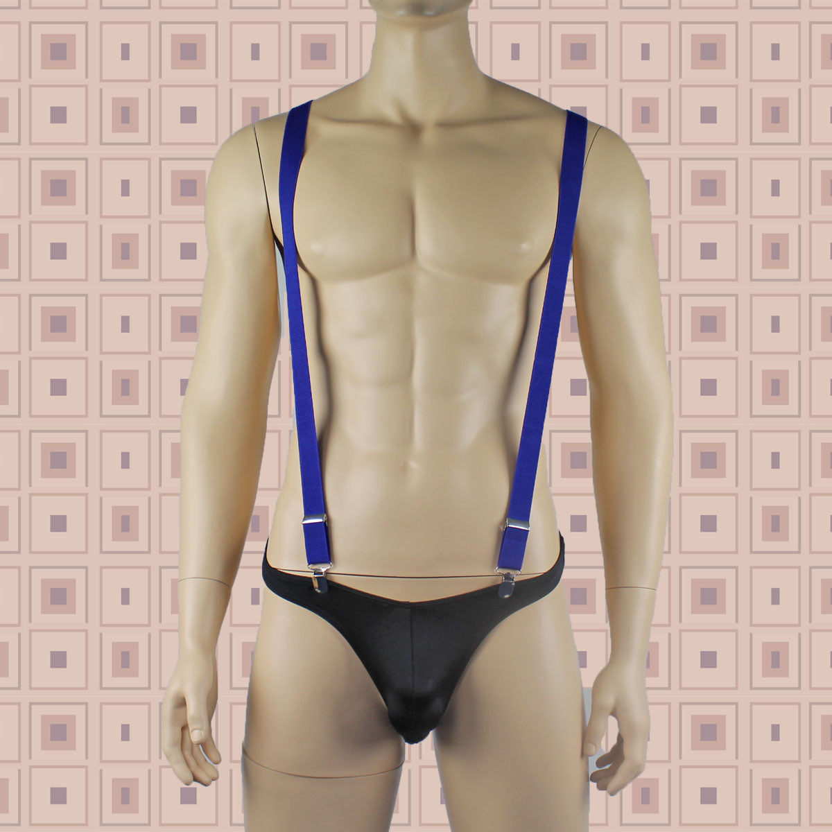 JCSTK - Stretch Elastic Clip on Suspender Braces Dark Blue