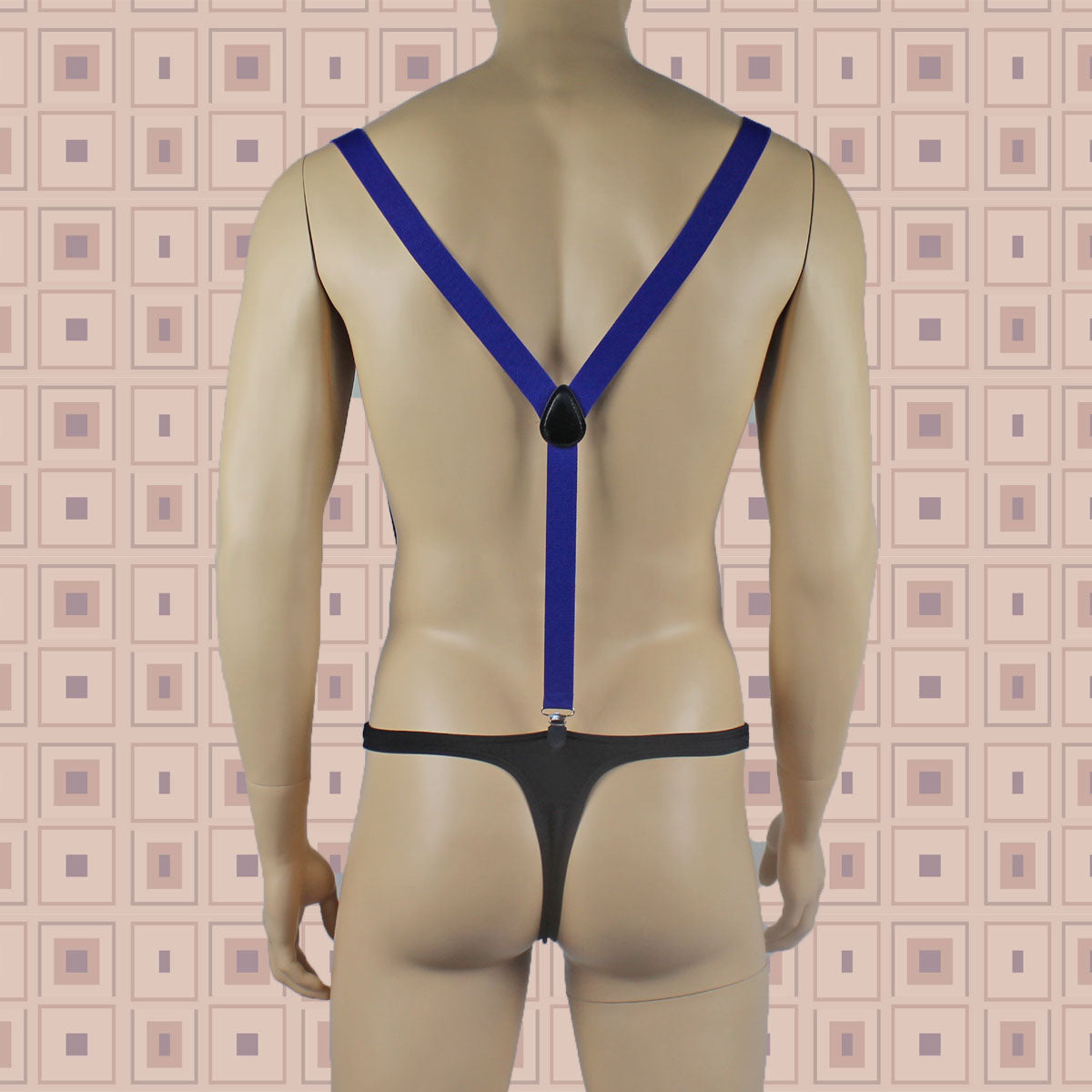 JCSTK - Stretch Elastic Clip on Suspender Braces Dark Blue