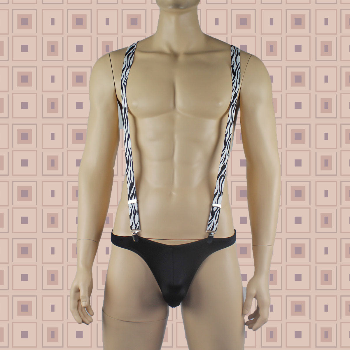 JCSTK - Stretch Elastic Clip on Suspender Braces Zebra