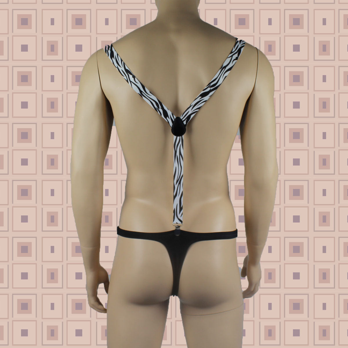 JCSTK - Stretch Elastic Clip on Suspender Braces Zebra