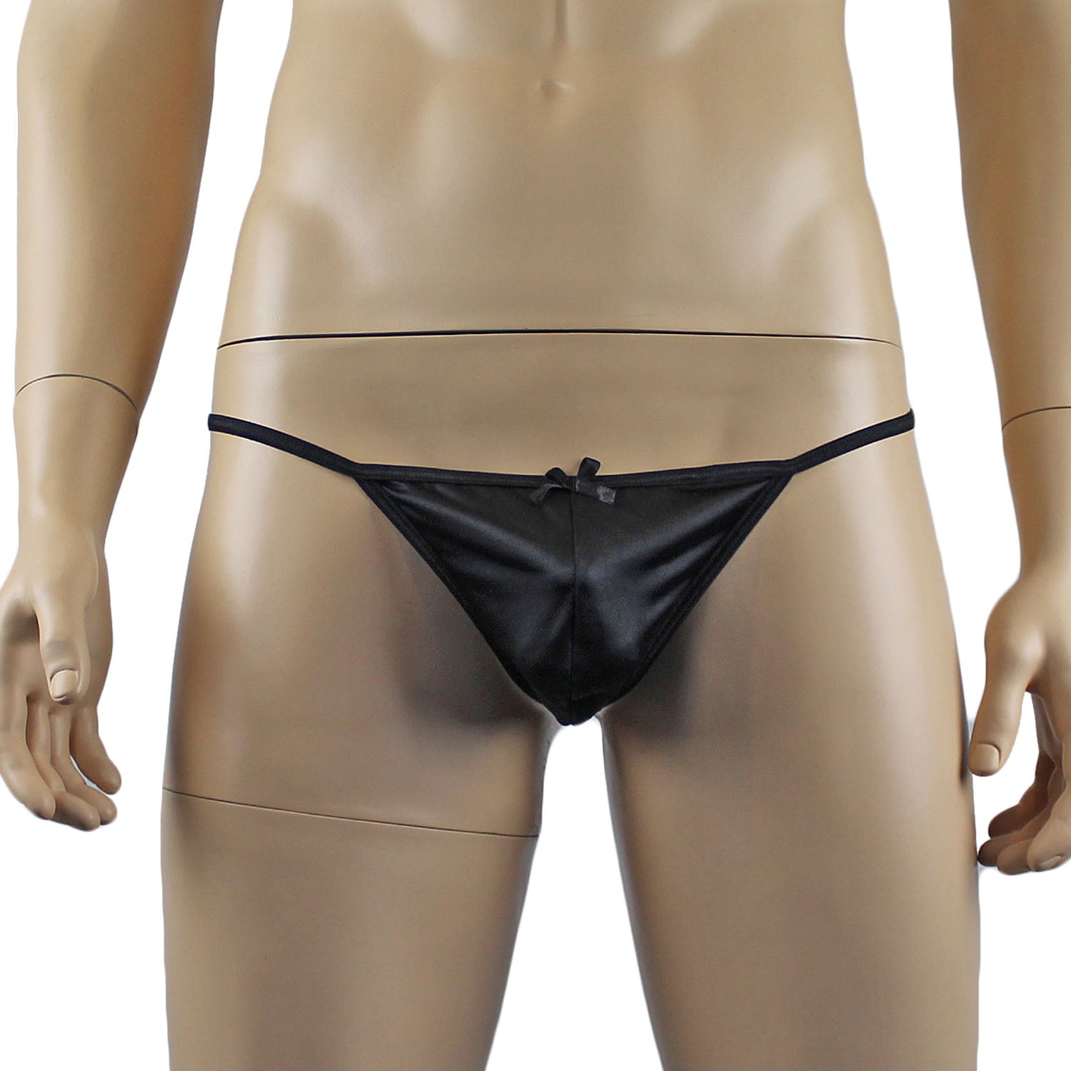 Mens Jenny Shiny Spandex Bra Top & G string Lingerie Black