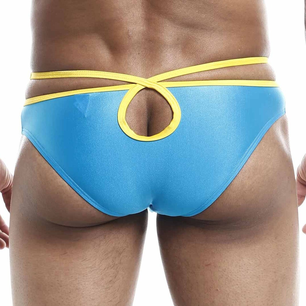 JCSTK - Mens Joe Snyder Front & Back Hole Bikini Brief Turquoise