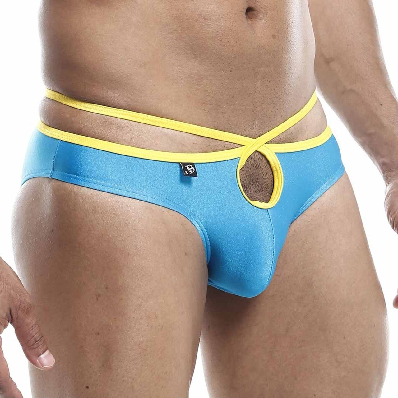 JCSTK - Mens Joe Snyder Front & Back Hole Bikini Brief Turquoise