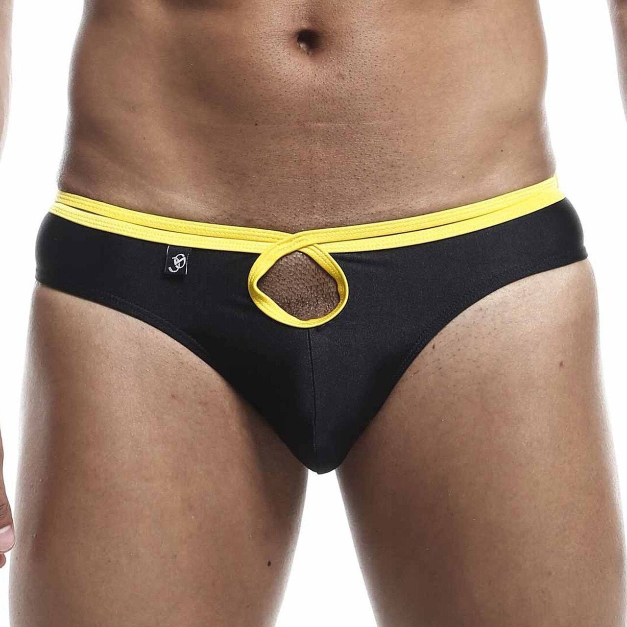 JCSTK - Mens Joe Snyder Front & Back Hole Bikini Brief Black