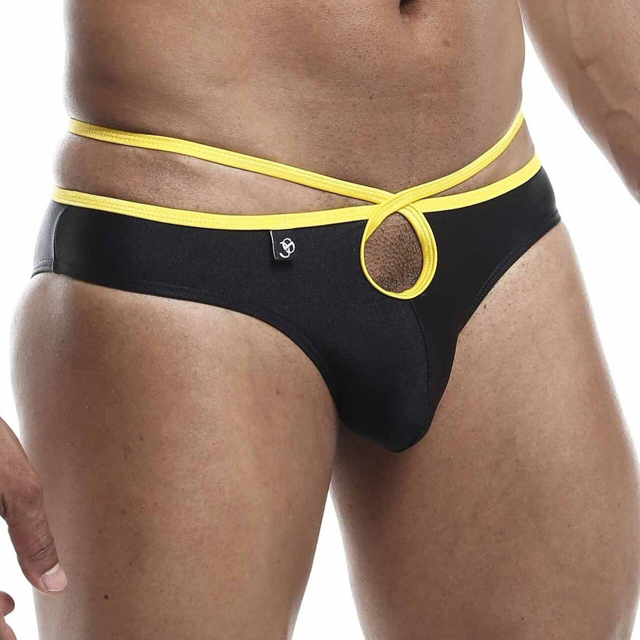 JCSTK - Mens Joe Snyder Front & Back Hole Bikini Brief Black