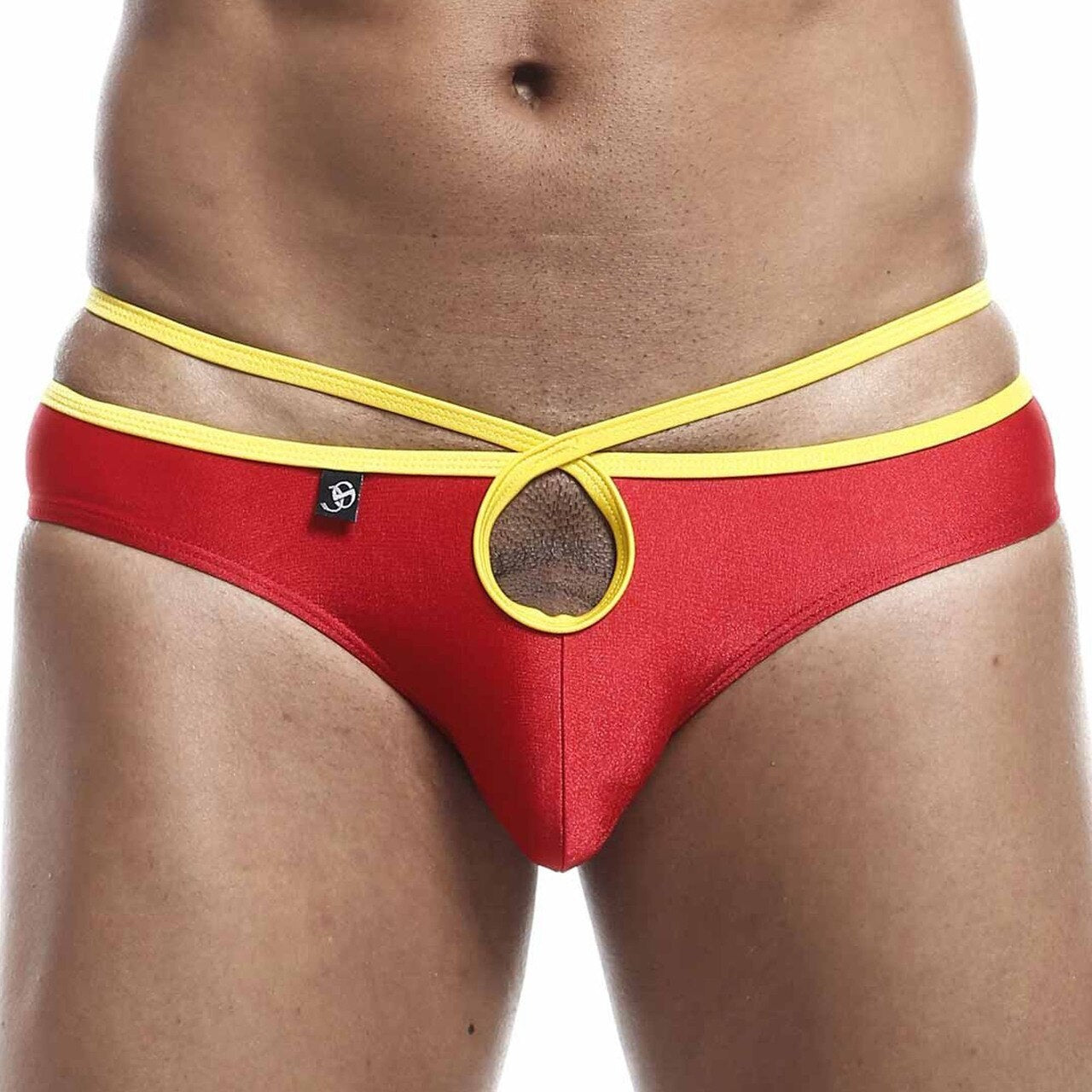 JCSTK - Mens Joe Snyder Front & Back Hole Bikini Brief Red