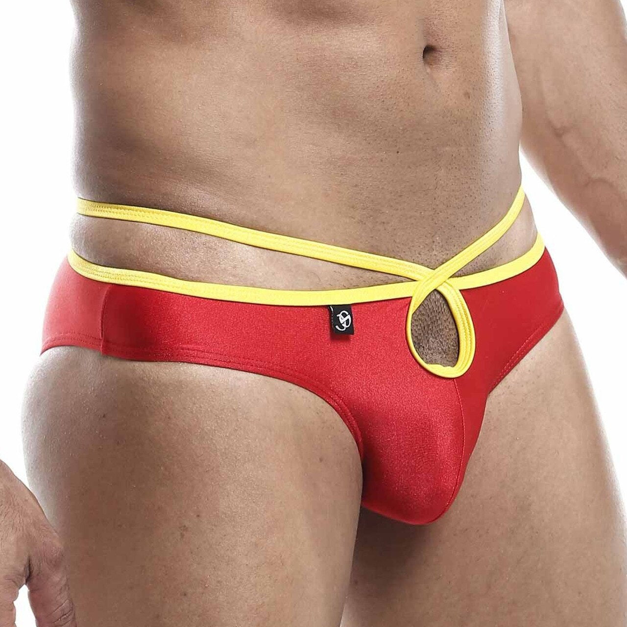 JCSTK - Mens Joe Snyder Front & Back Hole Bikini Brief Red