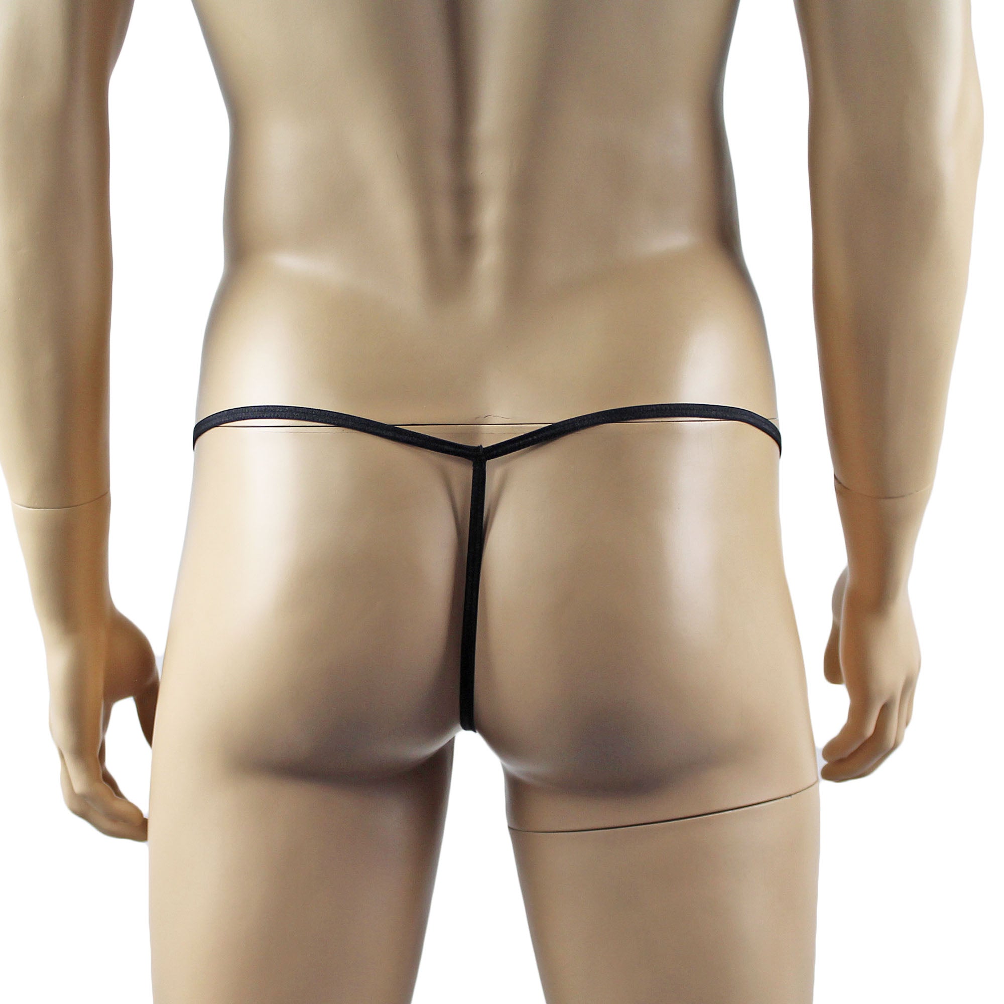 Mens Kristy Sexy Lace Pouch G string, Garterbelt & Stockings Black