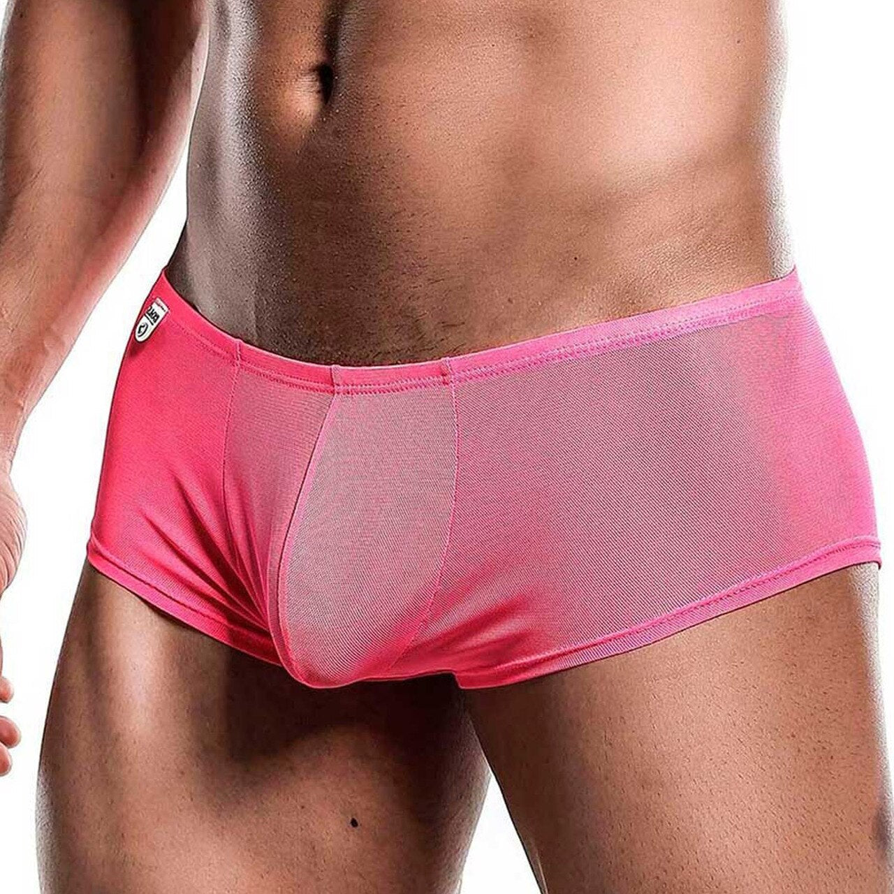 JCSTK - Mens Sheer Mesh Boxer Brief Hot Pink