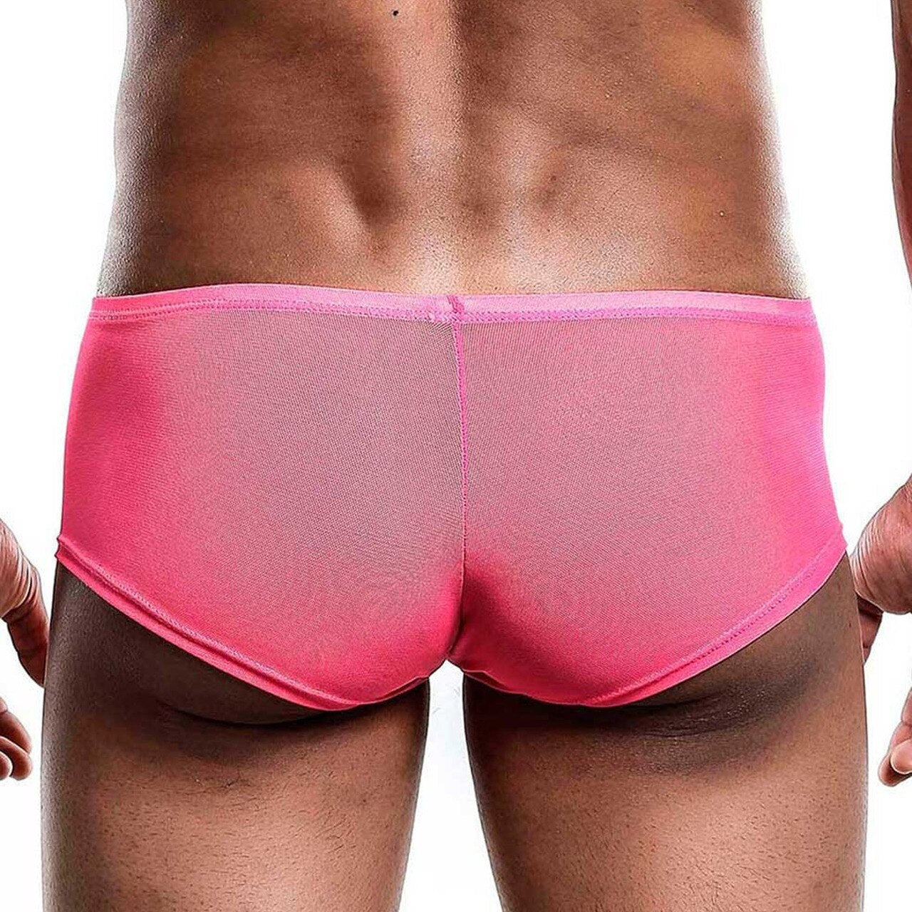 JCSTK - Mens Sheer Mesh Boxer Brief Hot Pink