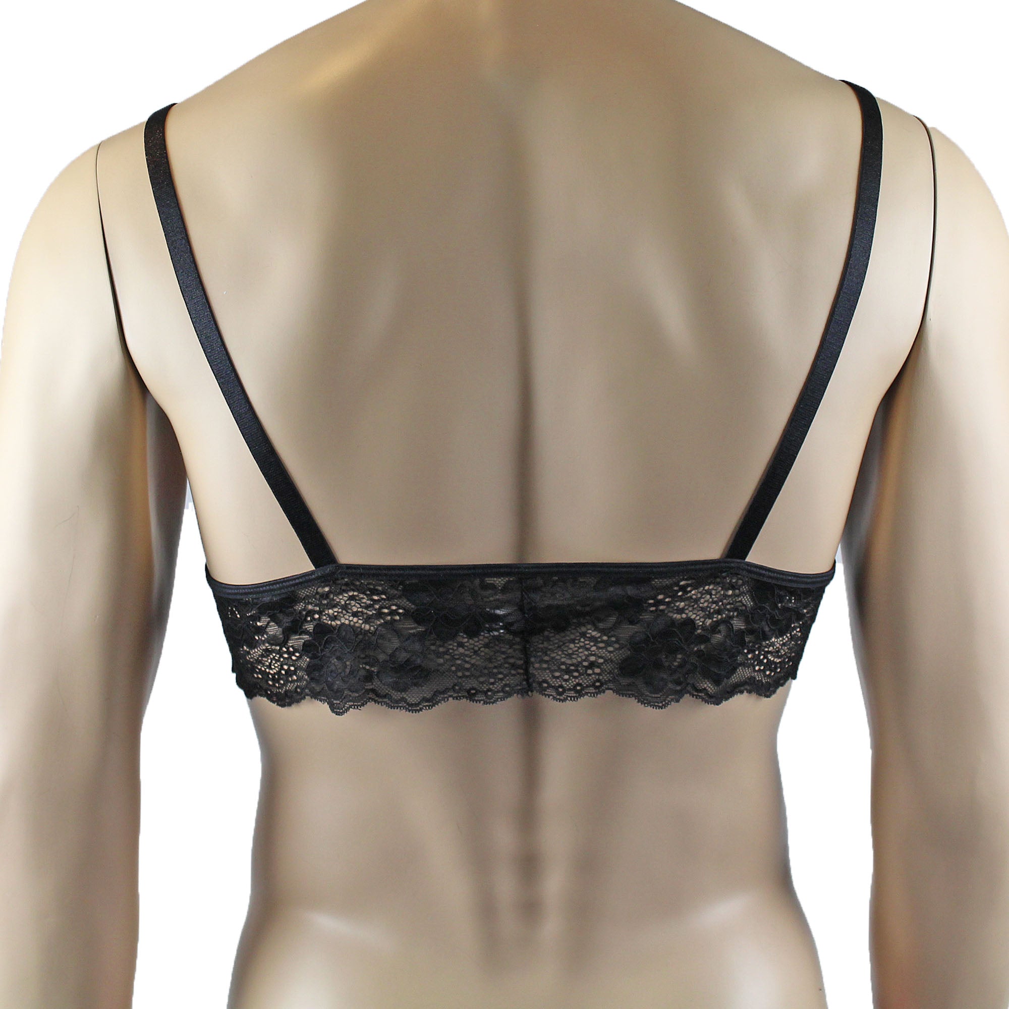 Mens Pink Polka Dot Hot Pink Lace Bra Top with Fun & Flirty Detail