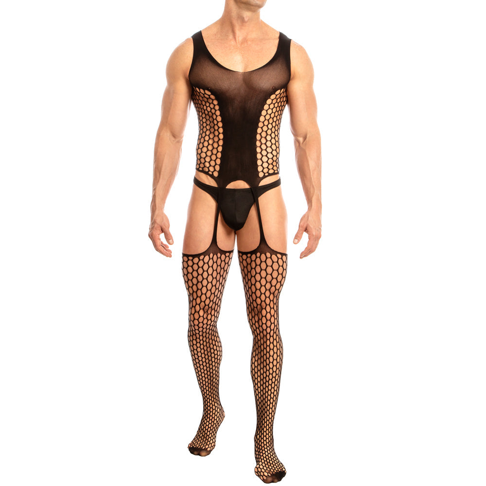 JCSTK - Unisex OY-MP157 Corset Style Bodystocking Black