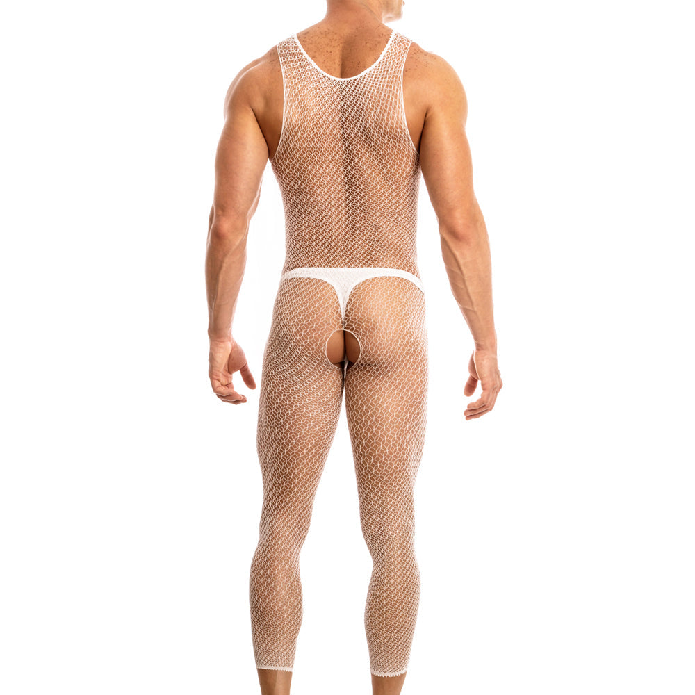 JCSTK - Unisex OY-MP164Stretch Chain Net Bodystocking White