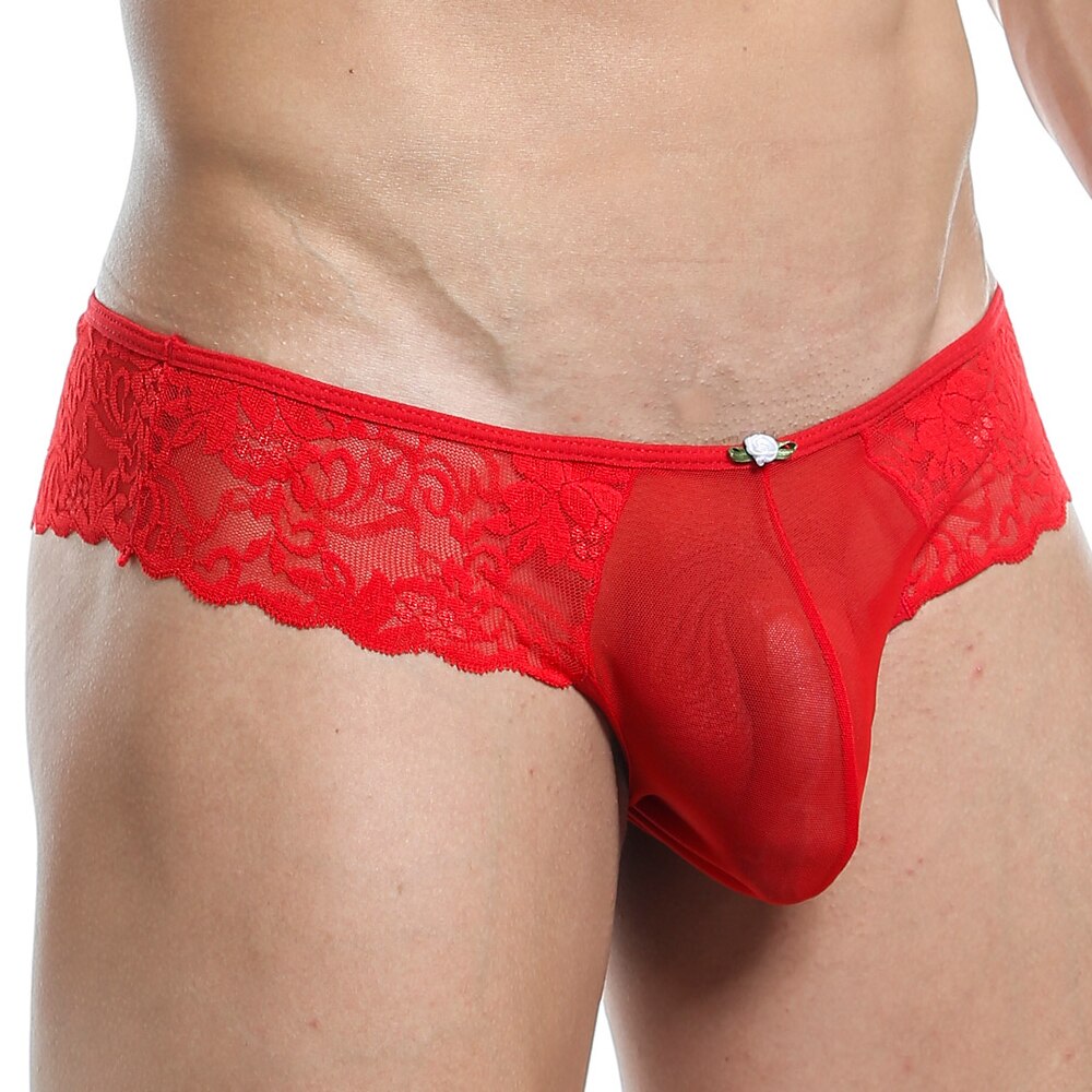 JCSTK - Mens Secret Male SMI022 Mesh and Lace Panty Red