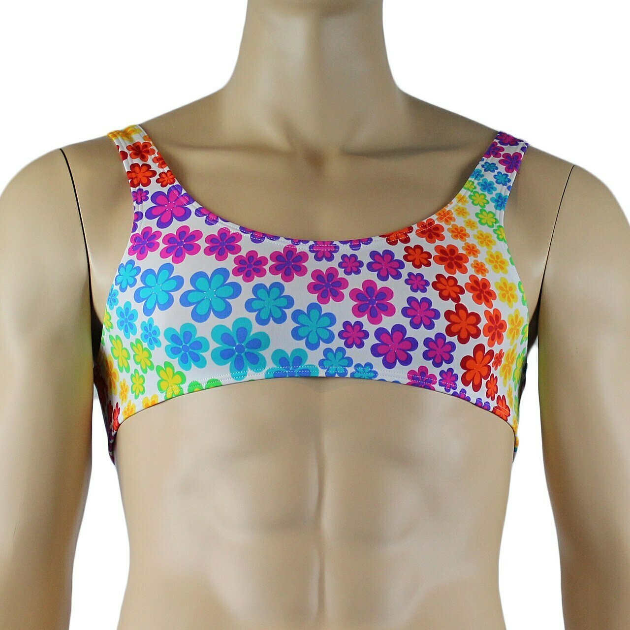 Mens Flower Girl Crop Top Bra & Boxer Brief