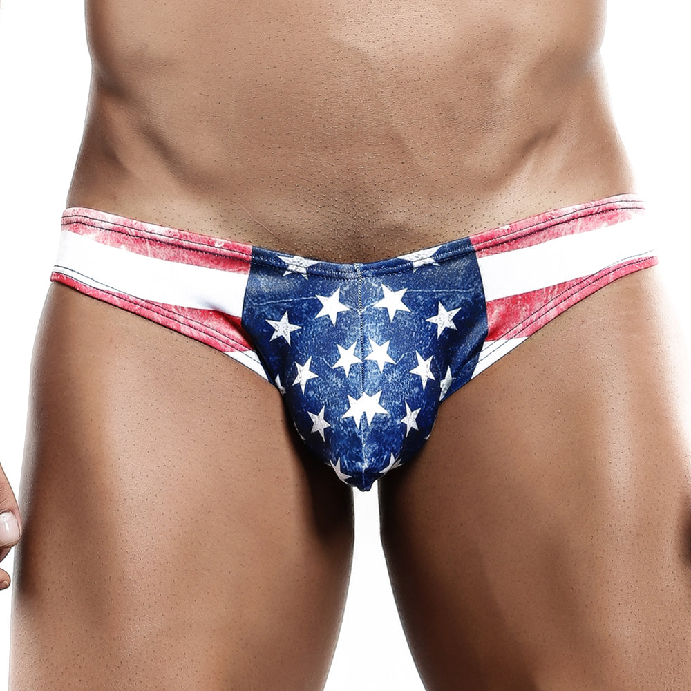 Cover Male CMJ018 USA Patriot Low Rise Spandex Flag Bikini Brief Mens Underwear
