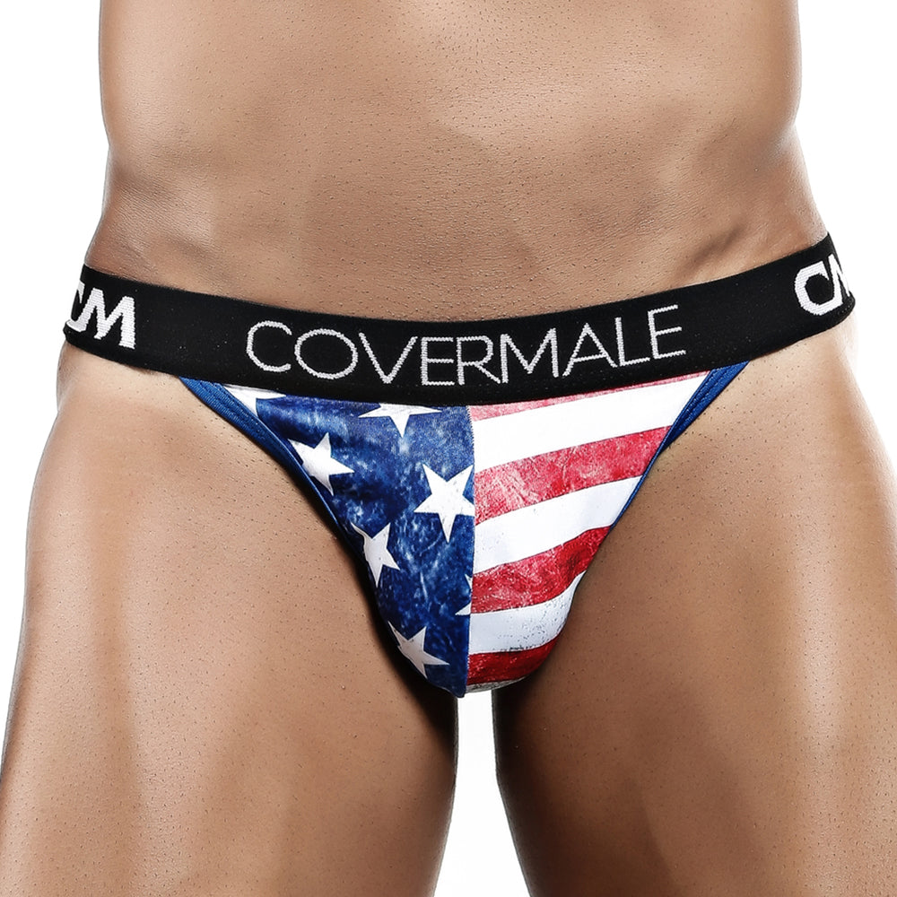 Cover Male CMK022 USA Patriot Flag Sexy Slip Thong Mens Underwear