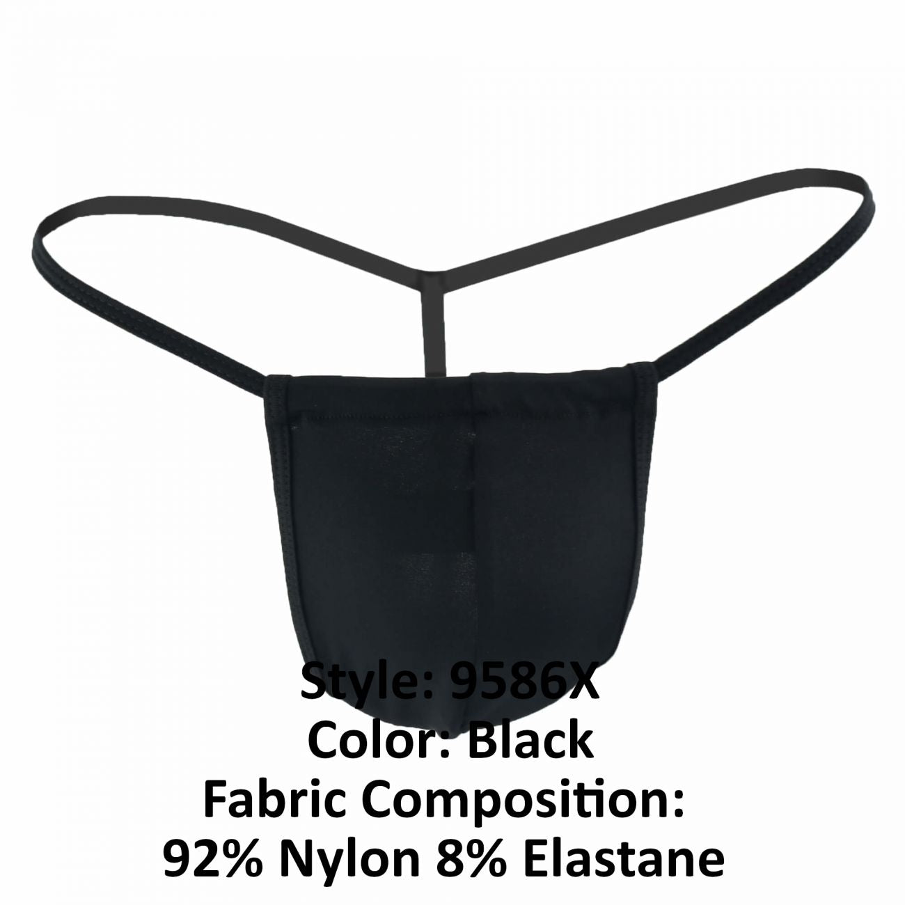 CandyMan 9586X Basic Thong Black Plus Sizes