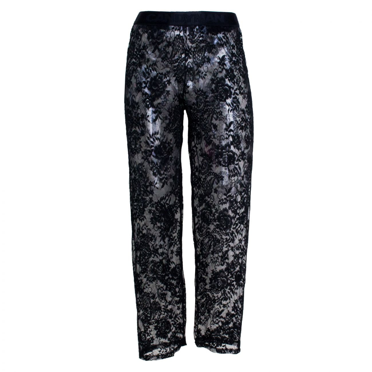 CandyMan 99234X Lace Lounge Pants Black Plus Sizes